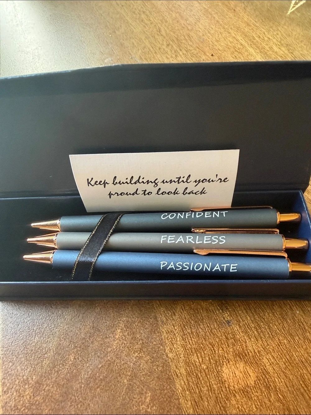 Wenyuani Set of 3 Inspirational Ballpoint Pens - Confident Fearless Passionate